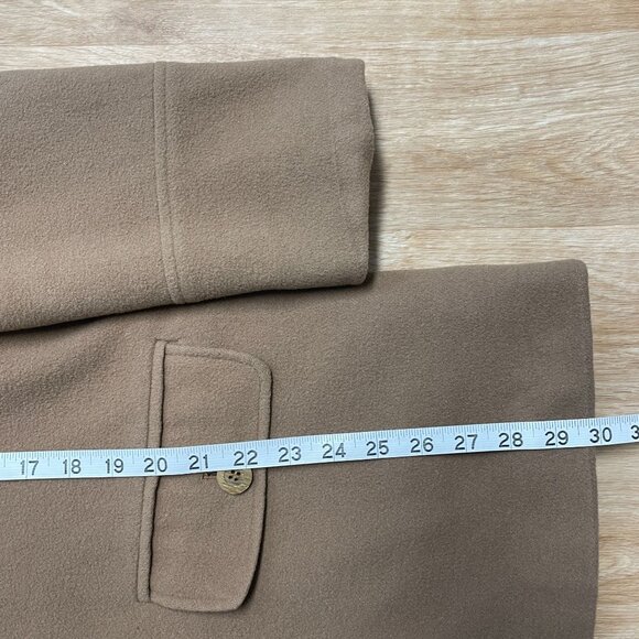 HARVE BENARD COAT PEACOAT BUTTON UP WOMENS SIZE 12 WOOL BLEND LINED CAMEL BROWN - Picture 8 of 9